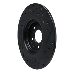 Mazda CX-9 Brake Rotor (1) - Rear Left - R1 Concepts - Drilled & Slotted - Black - `16-`23